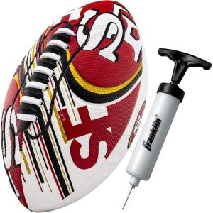 Franklin Sports NFL Team Mini Footballs – Youth 8.5″ Official NFL Licensed Football + Air Pump Set(San Francisco 49ers)