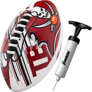 Franklin Sports NFL Team Mini Footballs – Youth 8.5″ Official NFL Licensed Football + Air Pump Set(Tampa Bay Buccaneers)