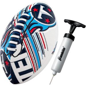 Franklin Sports NFL Team Mini Footballs – Youth 8.5″ Official NFL Licensed Football + Air Pump Set(Tennessee Titans)