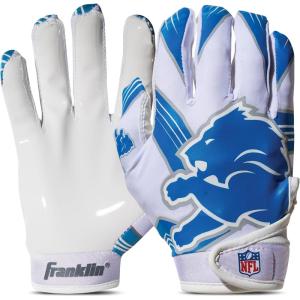 Franklin Sports Youth NFL Football Receiver Gloves – Kids Football Gloves Pair – NFL Team Logos and Silicone Palm(Detroit Lions)