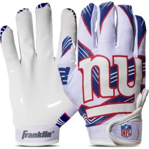 Franklin Sports Youth NFL Football Receiver Gloves – Kids Football Gloves Pair – NFL Team Logos and Silicone Palm(New York Giants)