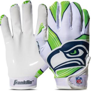 Franklin Sports Youth NFL Football Receiver Gloves – Kids Football Gloves Pair – NFL Team Logos and Silicone Palm(Seattle Seahawks)