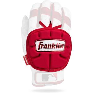Franklin Sports Baseball Hand Guard – PRT LT Series Adult – Batting Hand Protective Shield for Righty + Lefty Hitters(Red)