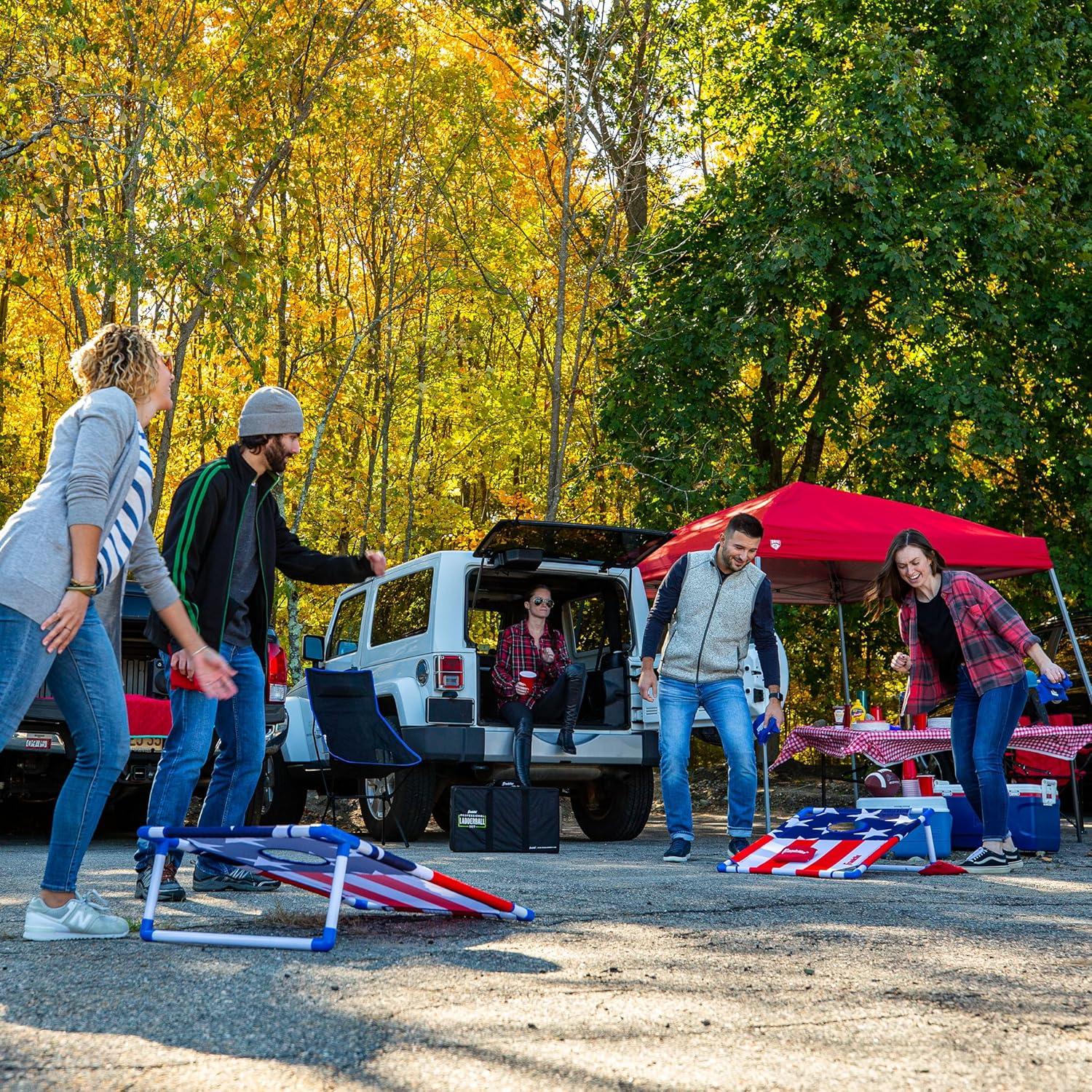image:imageFranklin Sports Cornhole Game Sets Portable Cornhole Boards Bean Bags 2 Cornhole Boards 8 Bean Bags Included Perfect Beach Lawn Tailgate Bean Bag Toss Game Set1 Hole Toss