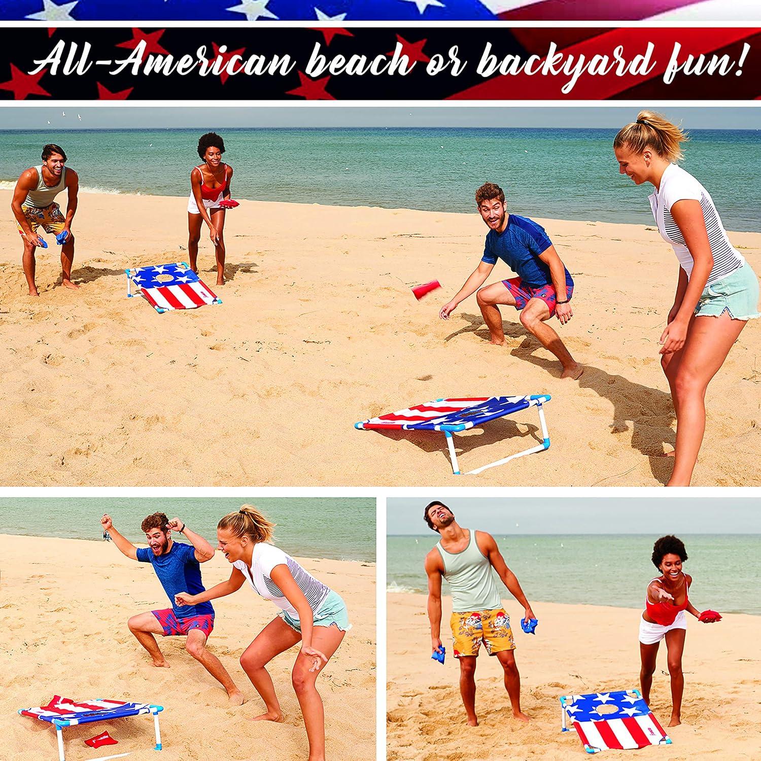 image:imageFranklin Sports Cornhole Game Sets Portable Cornhole Boards Bean Bags 2 Cornhole Boards 8 Bean Bags Included Perfect Beach Lawn Tailgate Bean Bag Toss Game Set1 Hole Toss