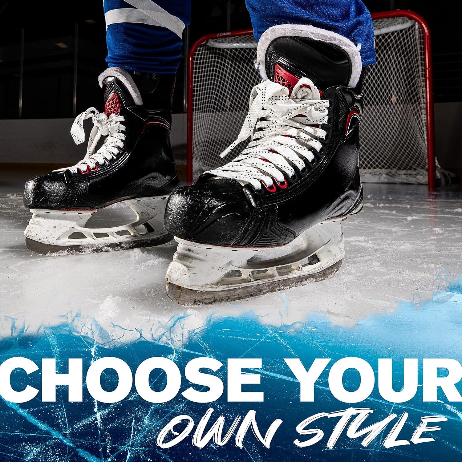 image:imageFranklin Sports Hockey Skate Laces Set of 2 NonWaxed Pairs White Black Unwaxed Ice Hockey Laces Molded Tips108