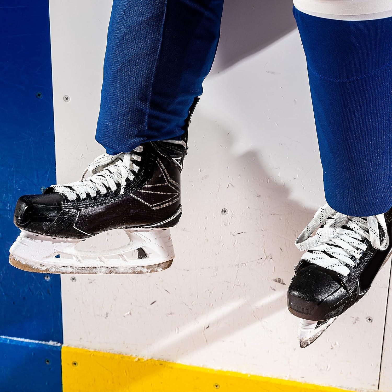 image:imageFranklin Sports Hockey Skate Laces Set of 2 NonWaxed Pairs White Black Unwaxed Ice Hockey Laces Molded Tips108