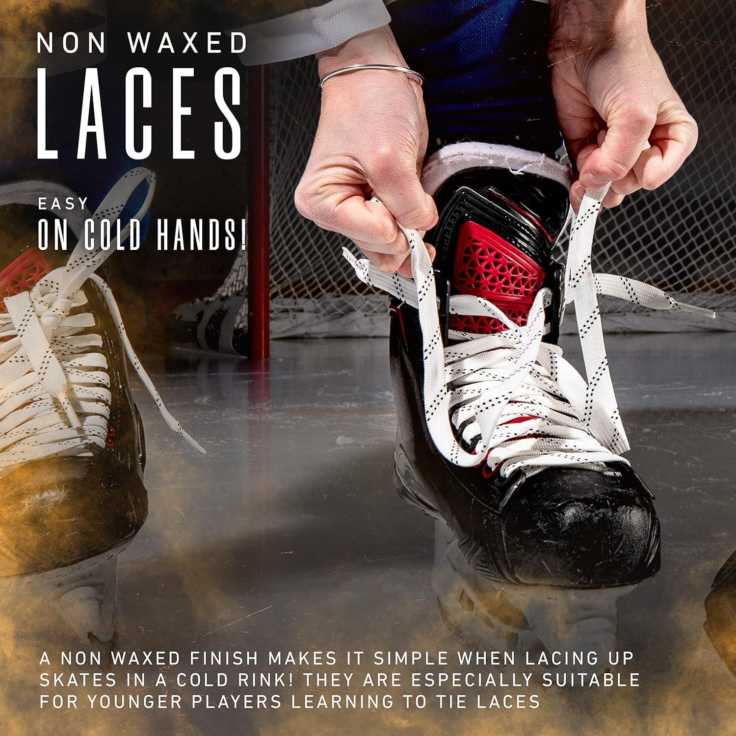 image:imageFranklin Sports Hockey Skate Laces Set of 2 NonWaxed Pairs White Black Unwaxed Ice Hockey Laces Molded Tips84
