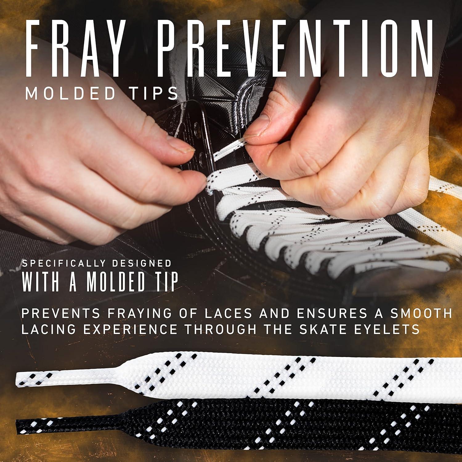 image:imageFranklin Sports Hockey Skate Laces Set of 2 NonWaxed Pairs White Black Unwaxed Ice Hockey Laces Molded Tips84