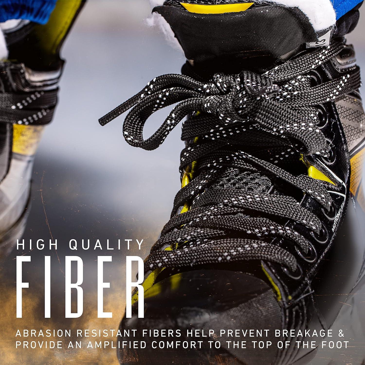 image:imageFranklin Sports Hockey Skate Laces Set of 2 NonWaxed Pairs White Black Unwaxed Ice Hockey Laces Molded Tips96