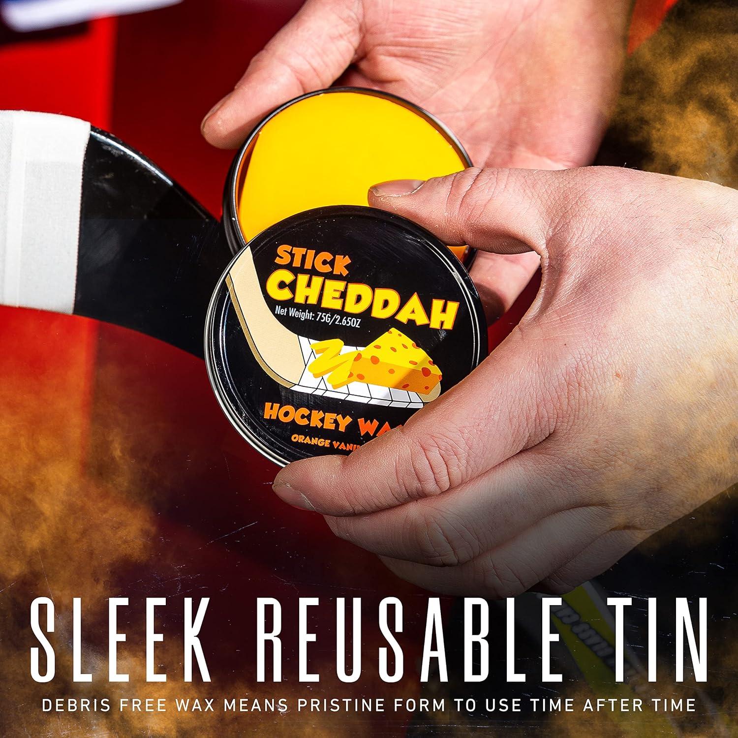 image:imageFranklin Sports Hockey Stick Wax Maximum Grip Wax Orange Vanilla Scent Stick Cheddah Reusable Tin Included