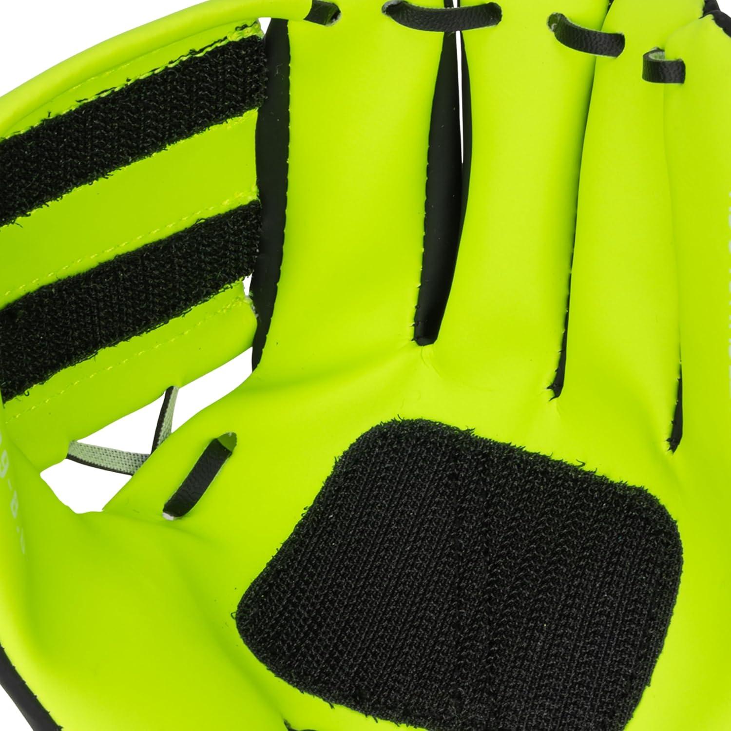image:imageFranklin Sports Kids Toy Baseball Glove Ball Set Stiktek Baseball Teeball Glove for Boys Girls SelfStick Mitt Ball Included Youth Baseball Toy for Ages 3 8 Inch GloveBlackYellow