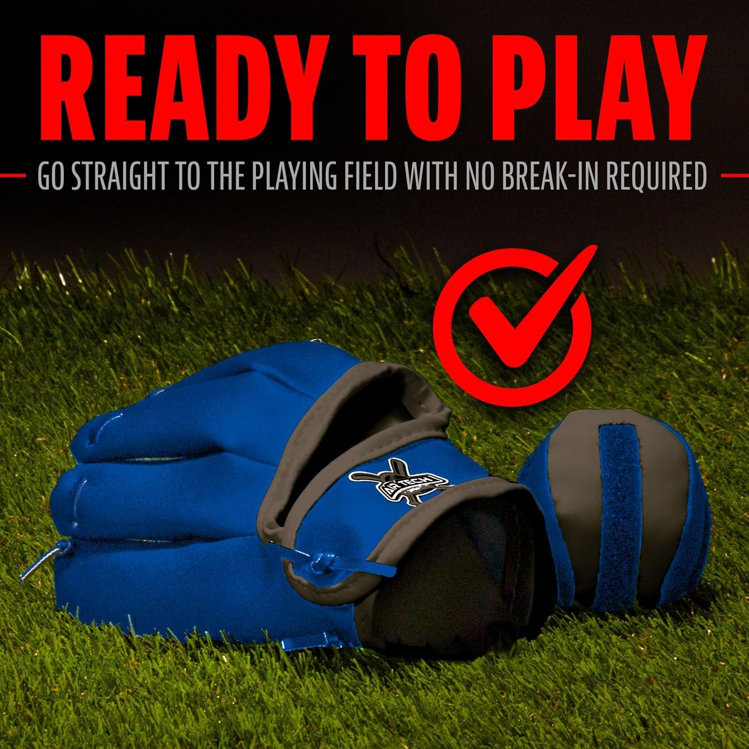 image:imageFranklin Sports Kids Toy Baseball Glove Ball Set Stiktek Baseball Teeball Glove for Boys Girls SelfStick Mitt Ball Included Youth Baseball Toy for Ages 3 8 Inch GloveGreyNavy