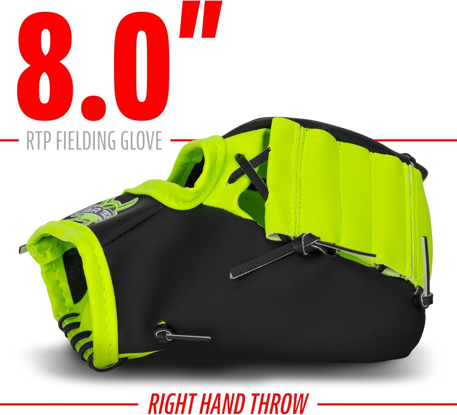 image:imageFranklin Sports Kids Toy Baseball Glove Ball Set Stiktek Baseball Teeball Glove for Boys Girls SelfStick Mitt Ball Included Youth Baseball Toy for Ages 3 8 Inch GloveBlackYellow