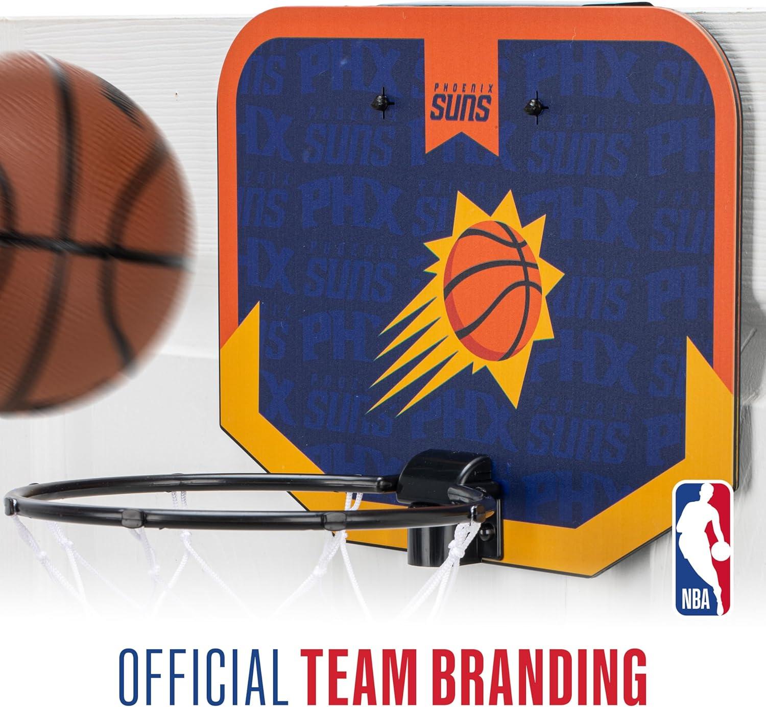 image:imageFranklin Sports NBA Team Over The Door Basketball Hoop Kids Indoor Mini Basketball Hoop with Basketball NBA Fan Shop Mini Hoop for Bedroom amp OfficePhoenix Suns