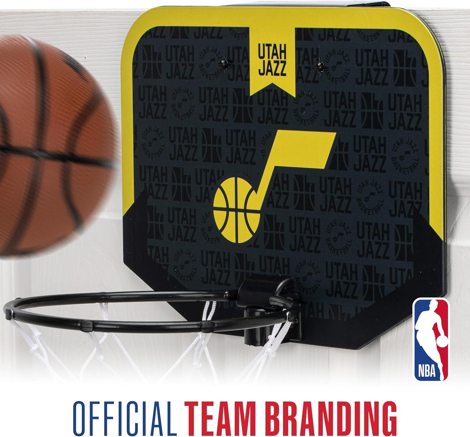 image:imageFranklin Sports NBA Team Over The Door Basketball Hoop Kids Indoor Mini Basketball Hoop with Basketball NBA Fan Shop Mini Hoop for Bedroom amp OfficeUtah Jazz 2