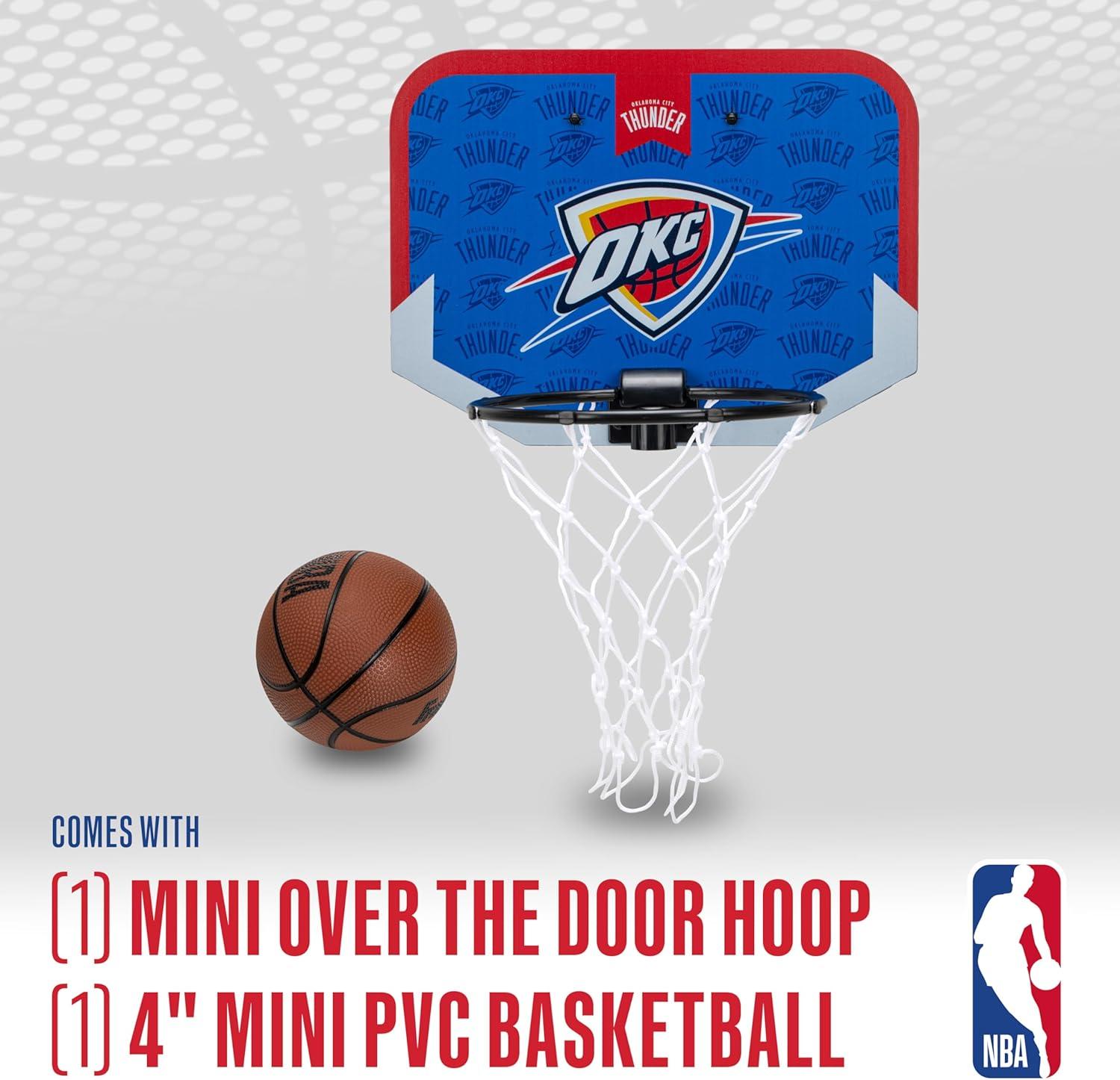 image:imageFranklin Sports NBA Team Over The Door Basketball Hoop Kids Indoor Mini Basketball Hoop with Basketball NBA Fan Shop Mini Hoop for Bedroom amp OfficeOklahoma City Thunder