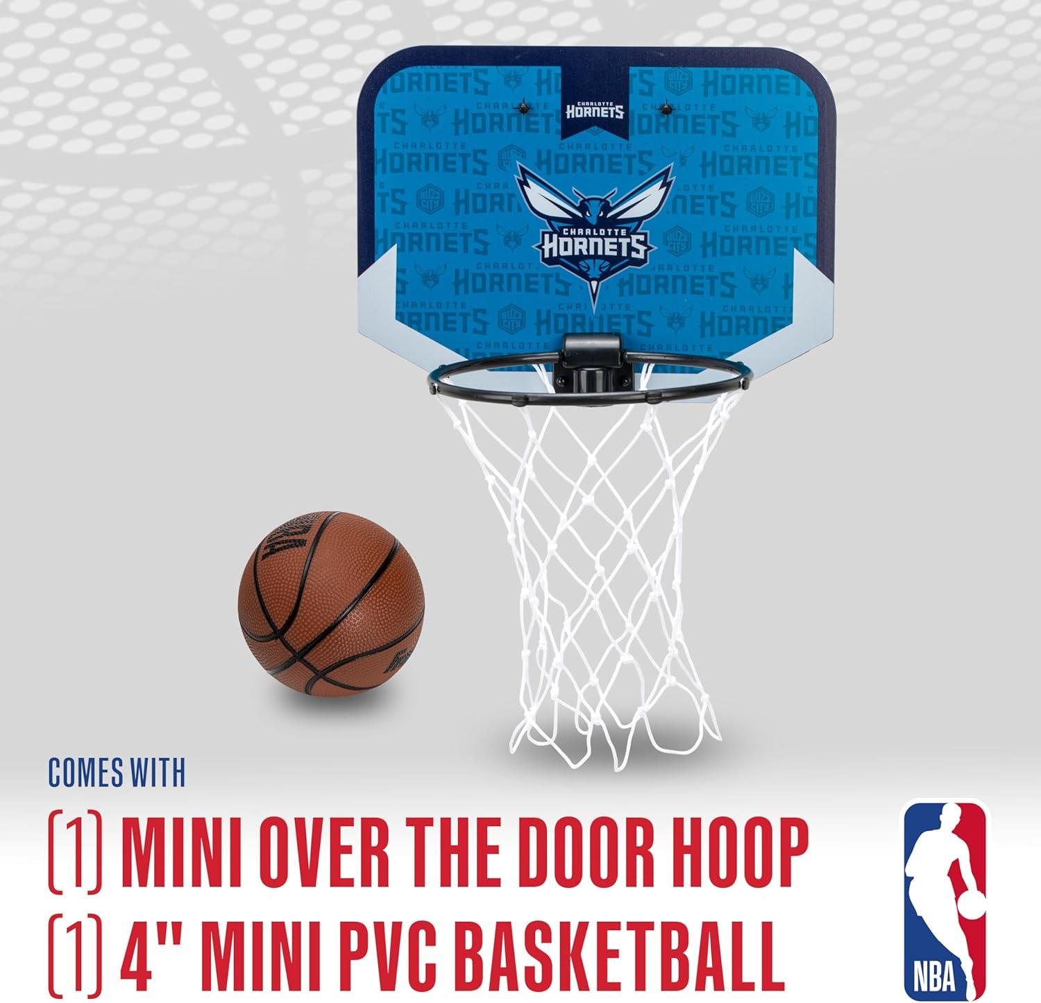 image:imageFranklin Sports NBA Team Over The Door Basketball Hoop Kids Indoor Mini Basketball Hoop with Basketball NBA Fan Shop Mini Hoop for Bedroom amp OfficeCharlotte Hornets