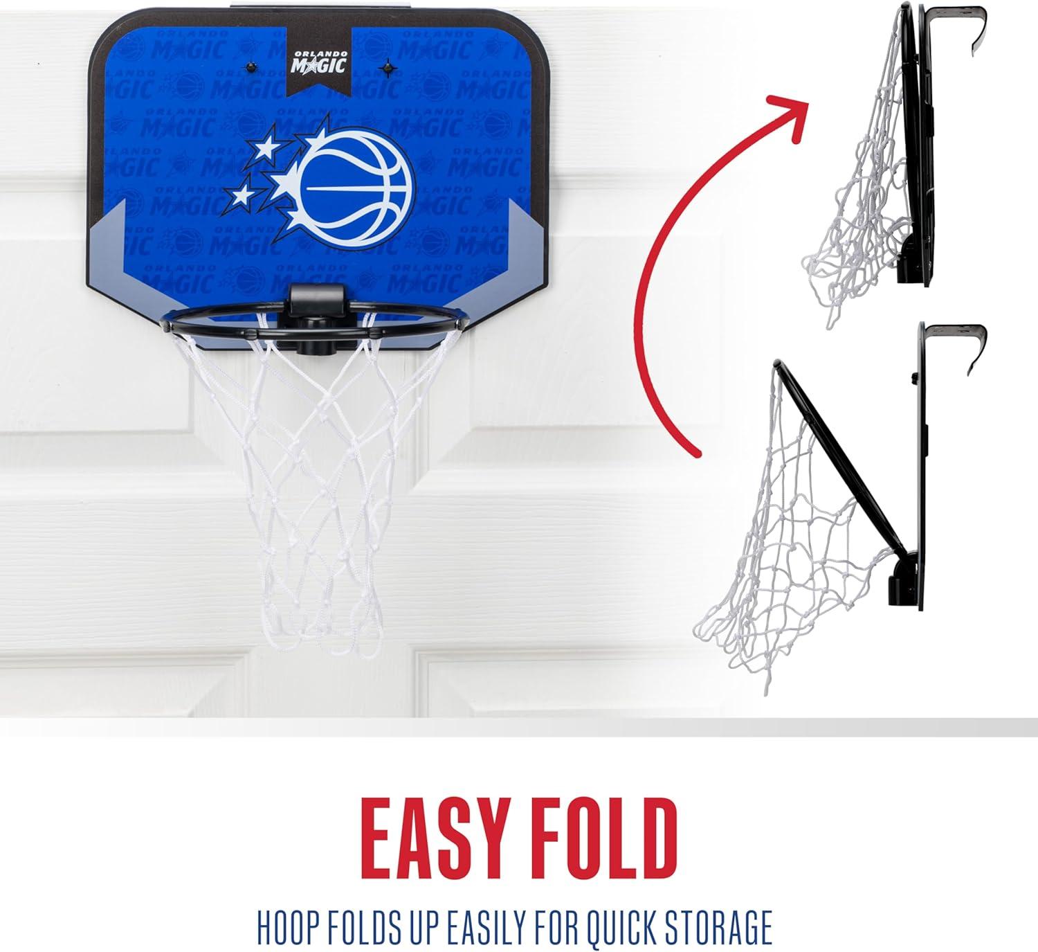 image:imageFranklin Sports NBA Team Over The Door Basketball Hoop Kids Indoor Mini Basketball Hoop with Basketball NBA Fan Shop Mini Hoop for Bedroom amp OfficeOrlando Magic