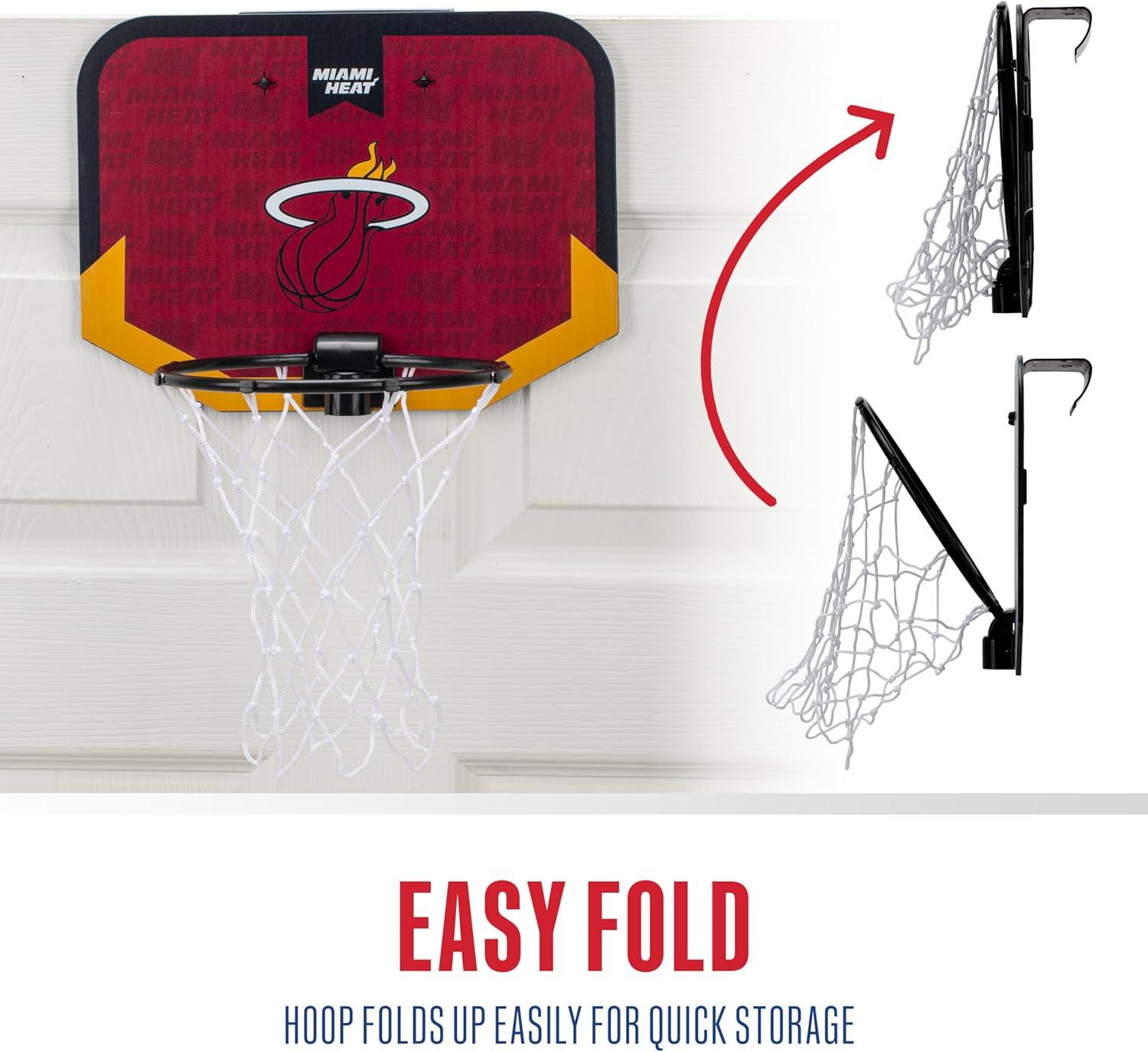 image:imageFranklin Sports NBA Team Over The Door Basketball Hoop Kids Indoor Mini Basketball Hoop with Basketball NBA Fan Shop Mini Hoop for Bedroom amp OfficeMiami Heat