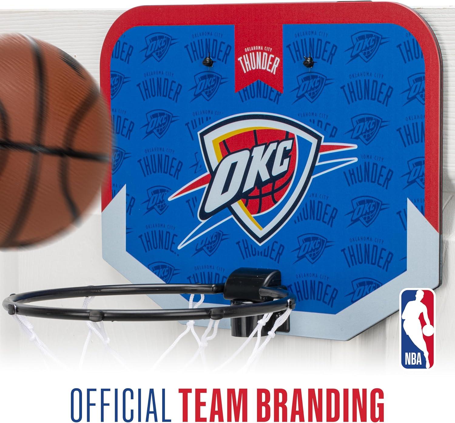 image:imageFranklin Sports NBA Team Over The Door Basketball Hoop Kids Indoor Mini Basketball Hoop with Basketball NBA Fan Shop Mini Hoop for Bedroom amp OfficeOklahoma City Thunder