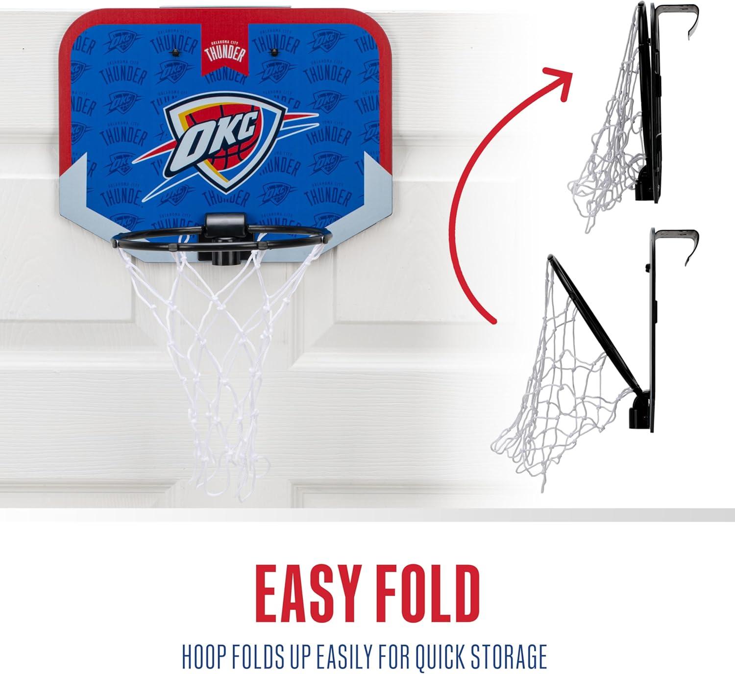 image:imageFranklin Sports NBA Team Over The Door Basketball Hoop Kids Indoor Mini Basketball Hoop with Basketball NBA Fan Shop Mini Hoop for Bedroom amp OfficeOklahoma City Thunder