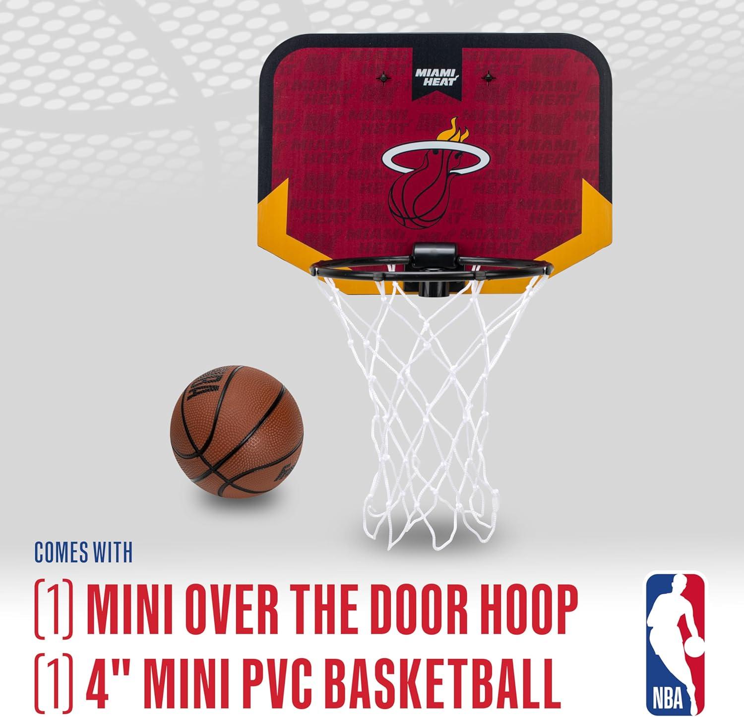 image:imageFranklin Sports NBA Team Over The Door Basketball Hoop Kids Indoor Mini Basketball Hoop with Basketball NBA Fan Shop Mini Hoop for Bedroom amp OfficeMiami Heat