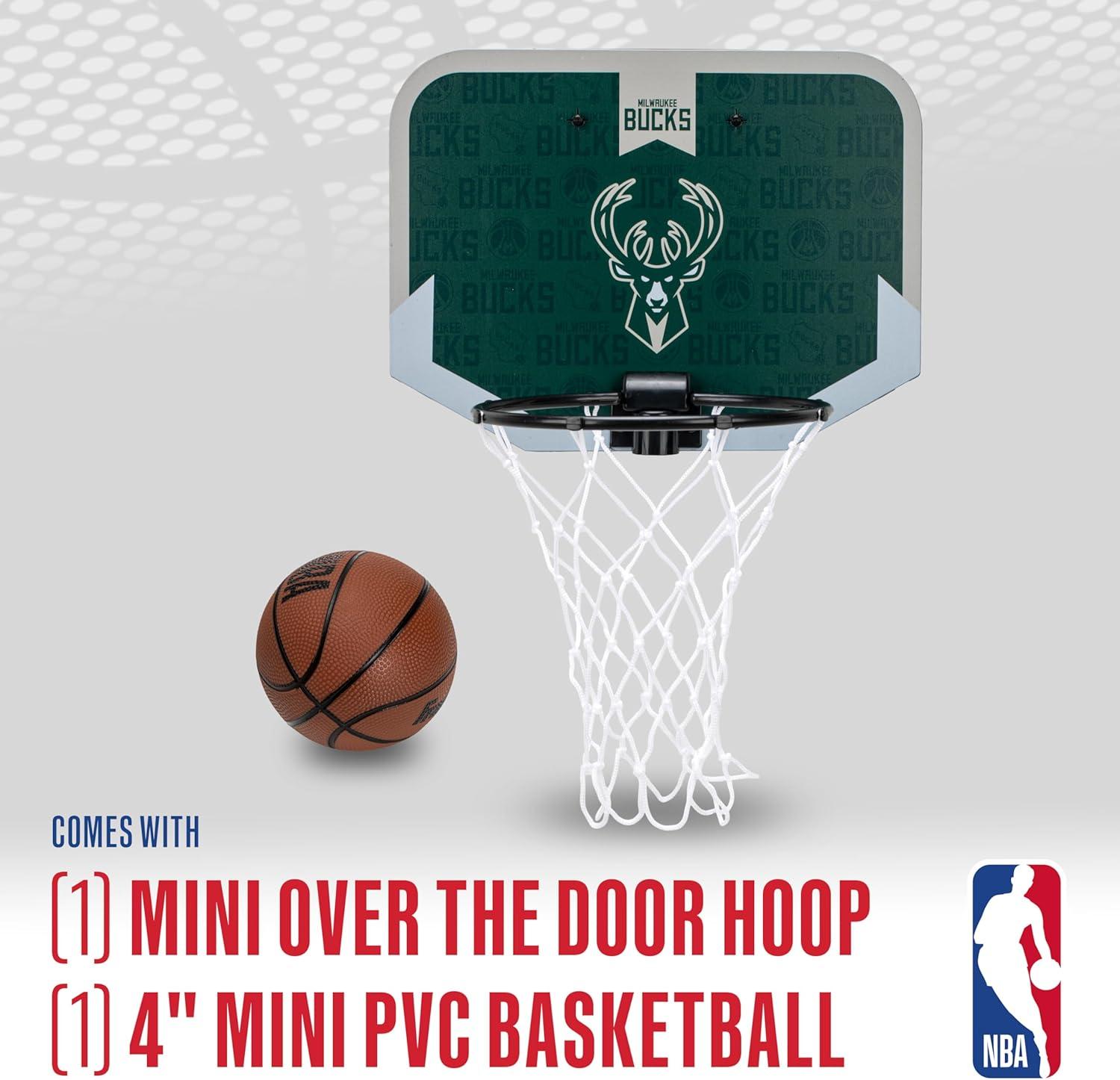 image:imageFranklin Sports NBA Team Over The Door Basketball Hoop Kids Indoor Mini Basketball Hoop with Basketball NBA Fan Shop Mini Hoop for Bedroom amp OfficeMilwaukee Bucks