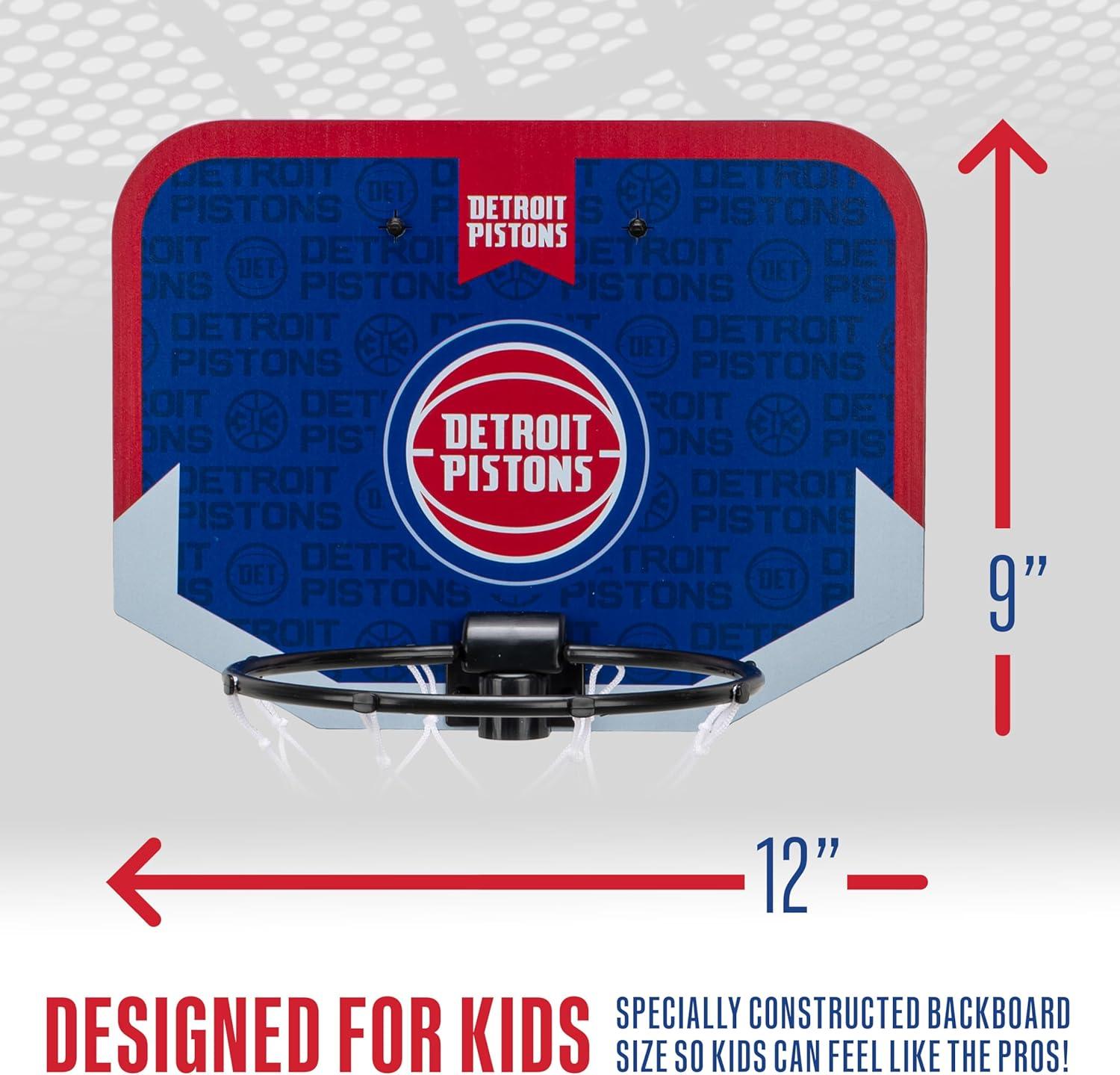 image:imageFranklin Sports NBA Team Over The Door Basketball Hoop Kids Indoor Mini Basketball Hoop with Basketball NBA Fan Shop Mini Hoop for Bedroom amp OfficeDetroit Pistons