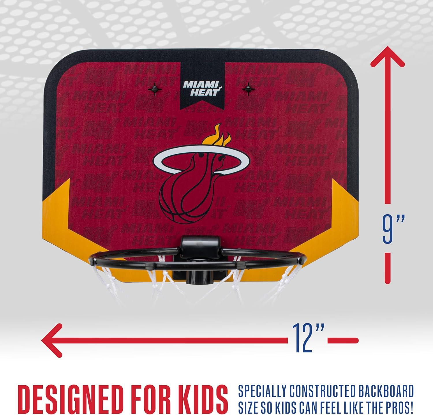 image:imageFranklin Sports NBA Team Over The Door Basketball Hoop Kids Indoor Mini Basketball Hoop with Basketball NBA Fan Shop Mini Hoop for Bedroom amp OfficeMiami Heat