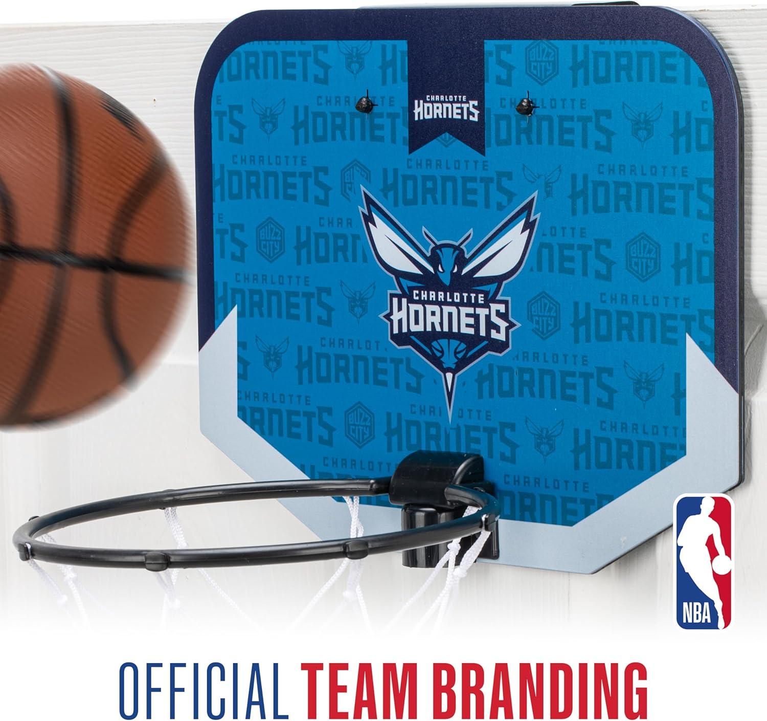 image:imageFranklin Sports NBA Team Over The Door Basketball Hoop Kids Indoor Mini Basketball Hoop with Basketball NBA Fan Shop Mini Hoop for Bedroom amp OfficeCharlotte Hornets