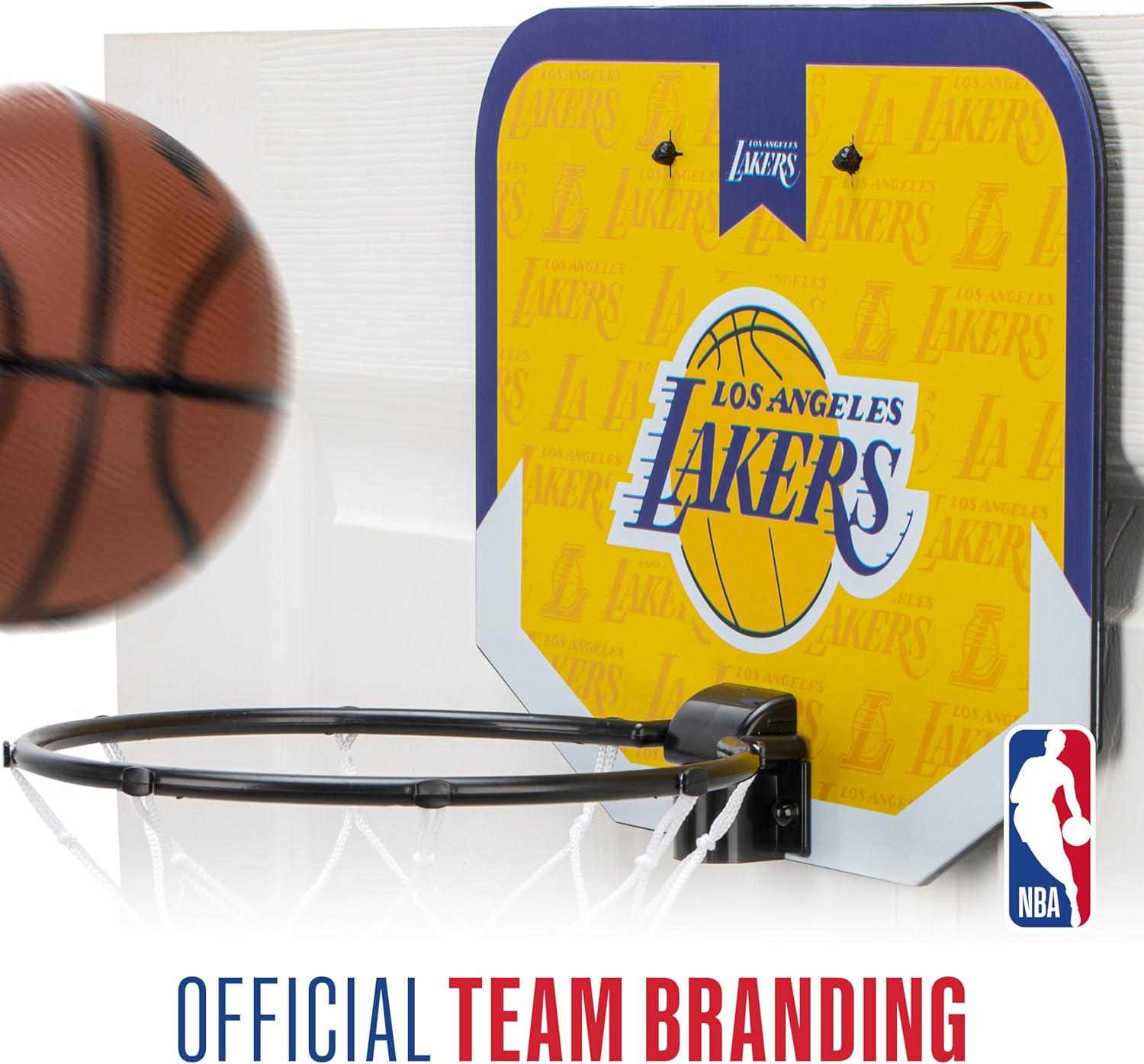image:imageFranklin Sports NBA Team Over The Door Basketball Hoop Kids Indoor Mini Basketball Hoop with Basketball NBA Fan Shop Mini Hoop for Bedroom amp OfficeLos Angeles Lakers