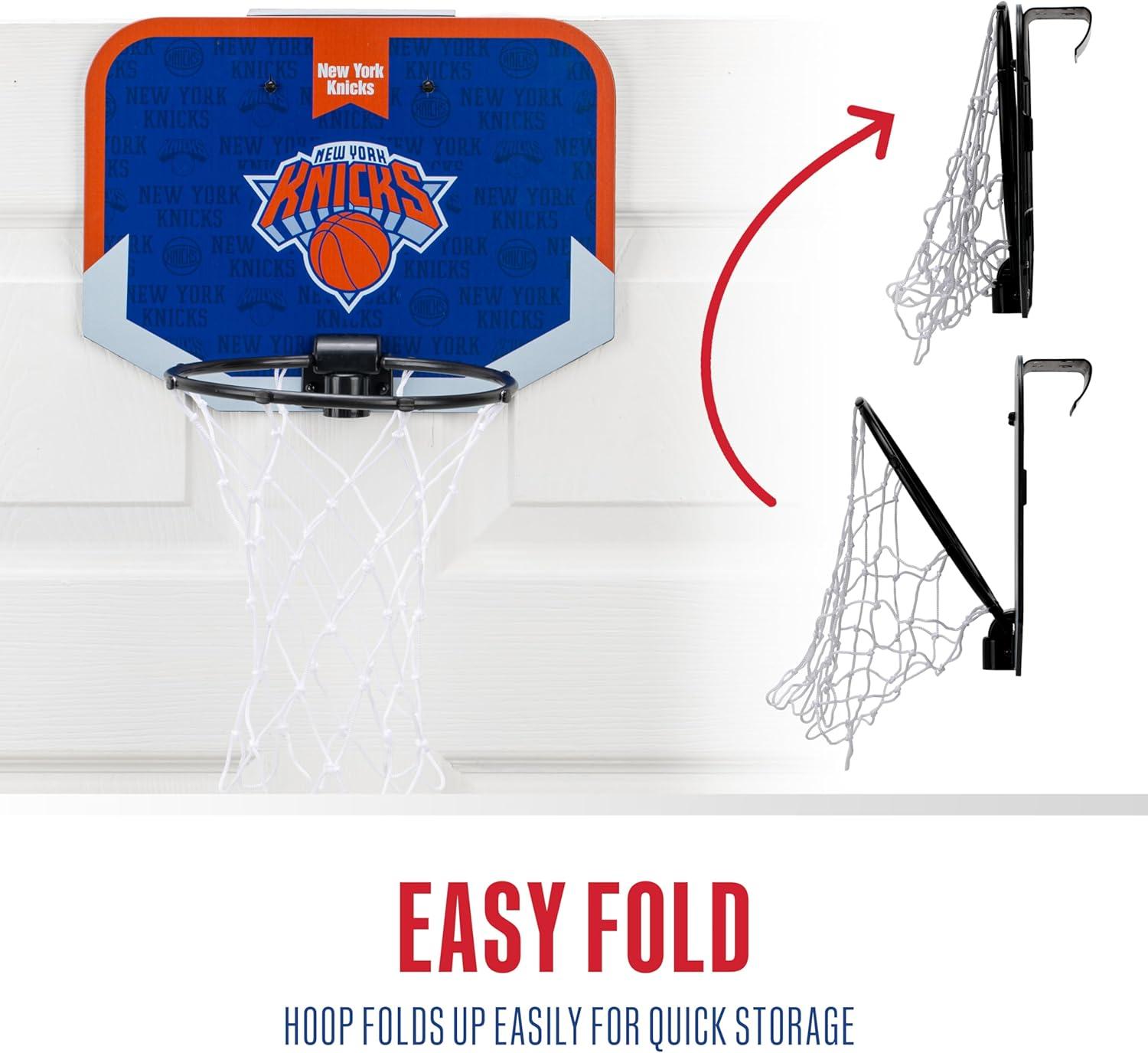 image:imageFranklin Sports NBA Team Over The Door Basketball Hoop Kids Indoor Mini Basketball Hoop with Basketball NBA Fan Shop Mini Hoop for Bedroom amp OfficeNew York Knicks