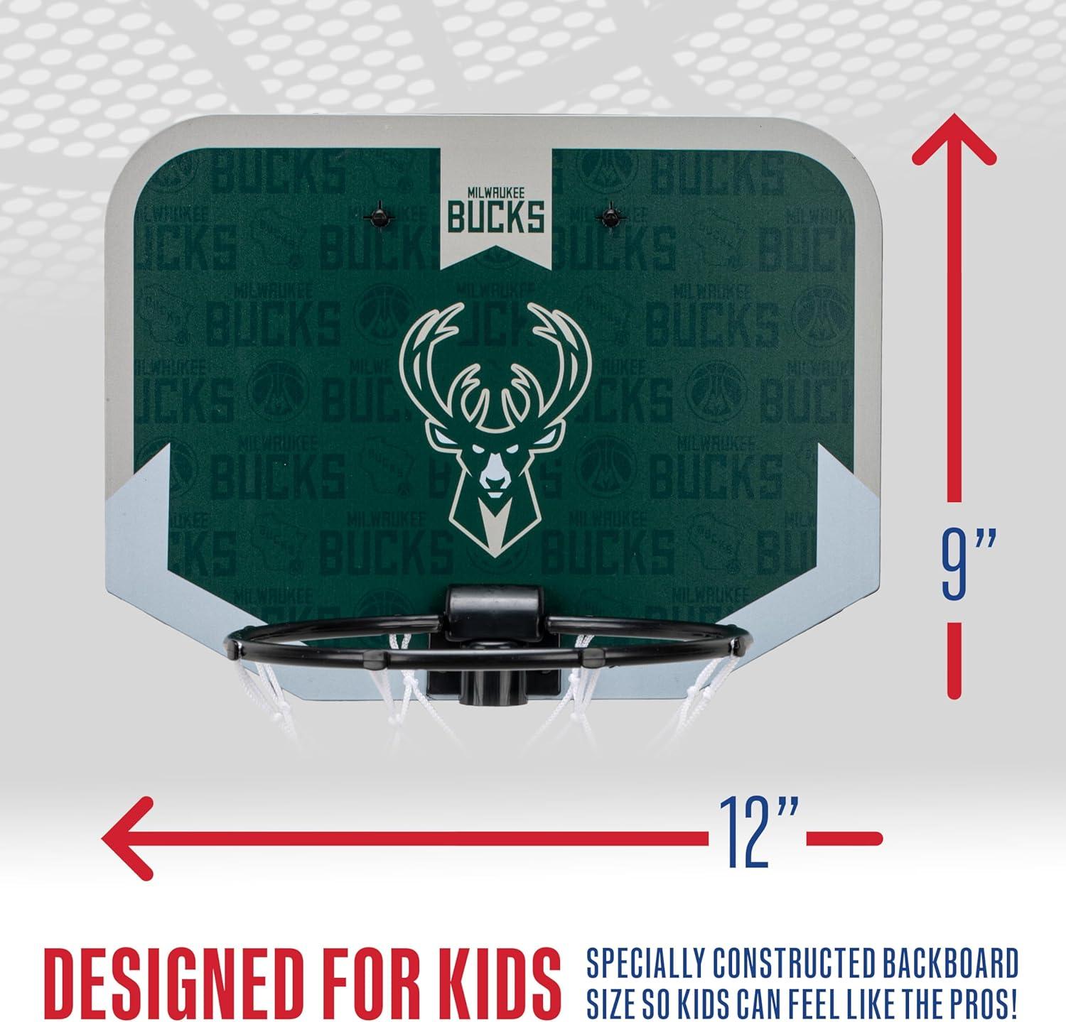 image:imageFranklin Sports NBA Team Over The Door Basketball Hoop Kids Indoor Mini Basketball Hoop with Basketball NBA Fan Shop Mini Hoop for Bedroom amp OfficeMilwaukee Bucks