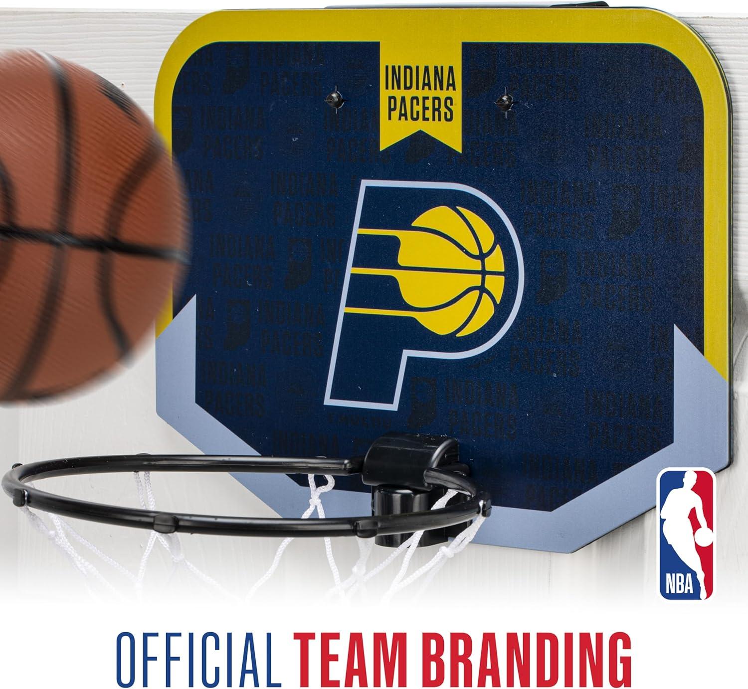 image:imageFranklin Sports NBA Team Over The Door Basketball Hoop Kids Indoor Mini Basketball Hoop with Basketball NBA Fan Shop Mini Hoop for Bedroom amp OfficeIndiana Pacers