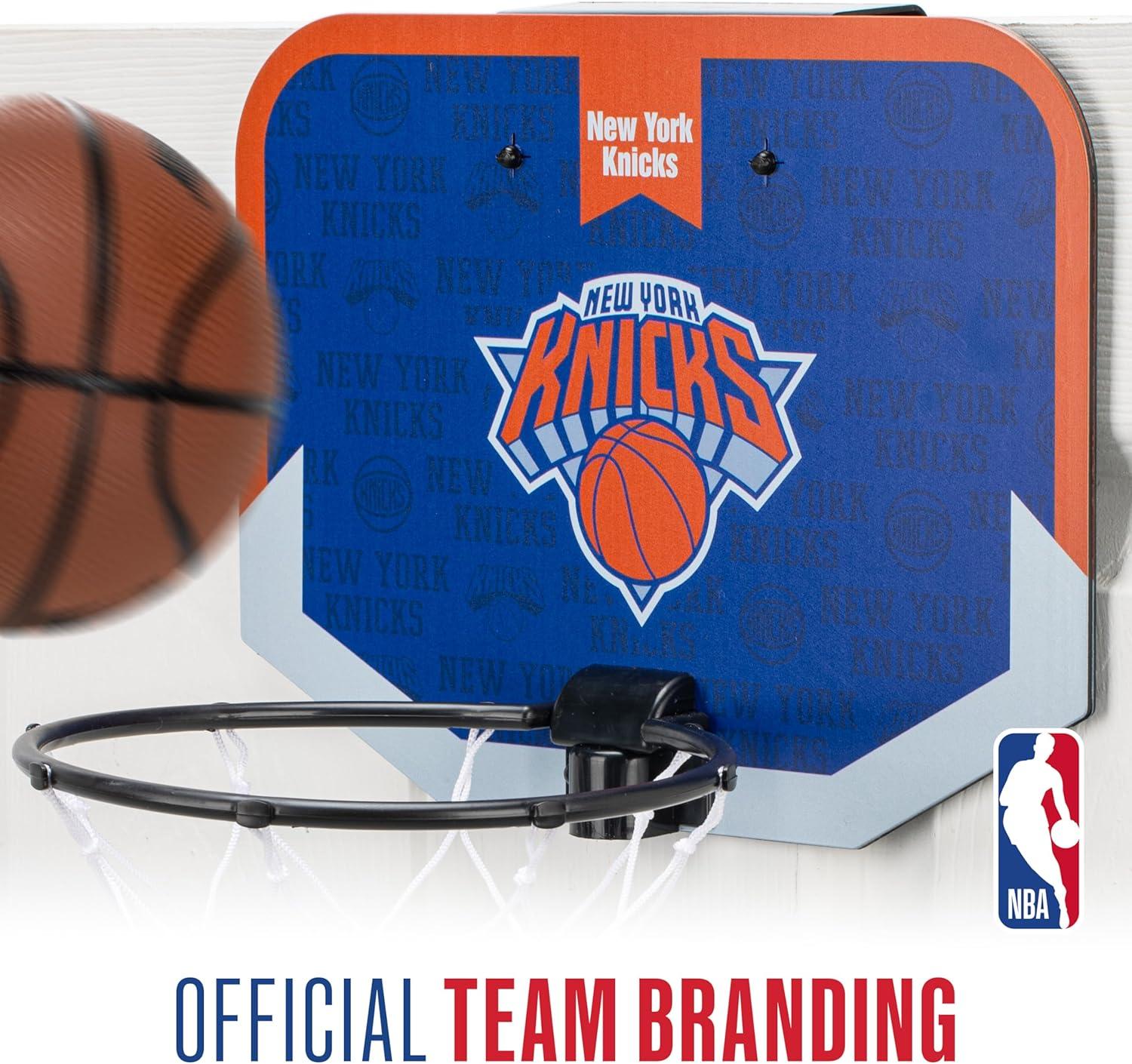 image:imageFranklin Sports NBA Team Over The Door Basketball Hoop Kids Indoor Mini Basketball Hoop with Basketball NBA Fan Shop Mini Hoop for Bedroom amp OfficeNew York Knicks