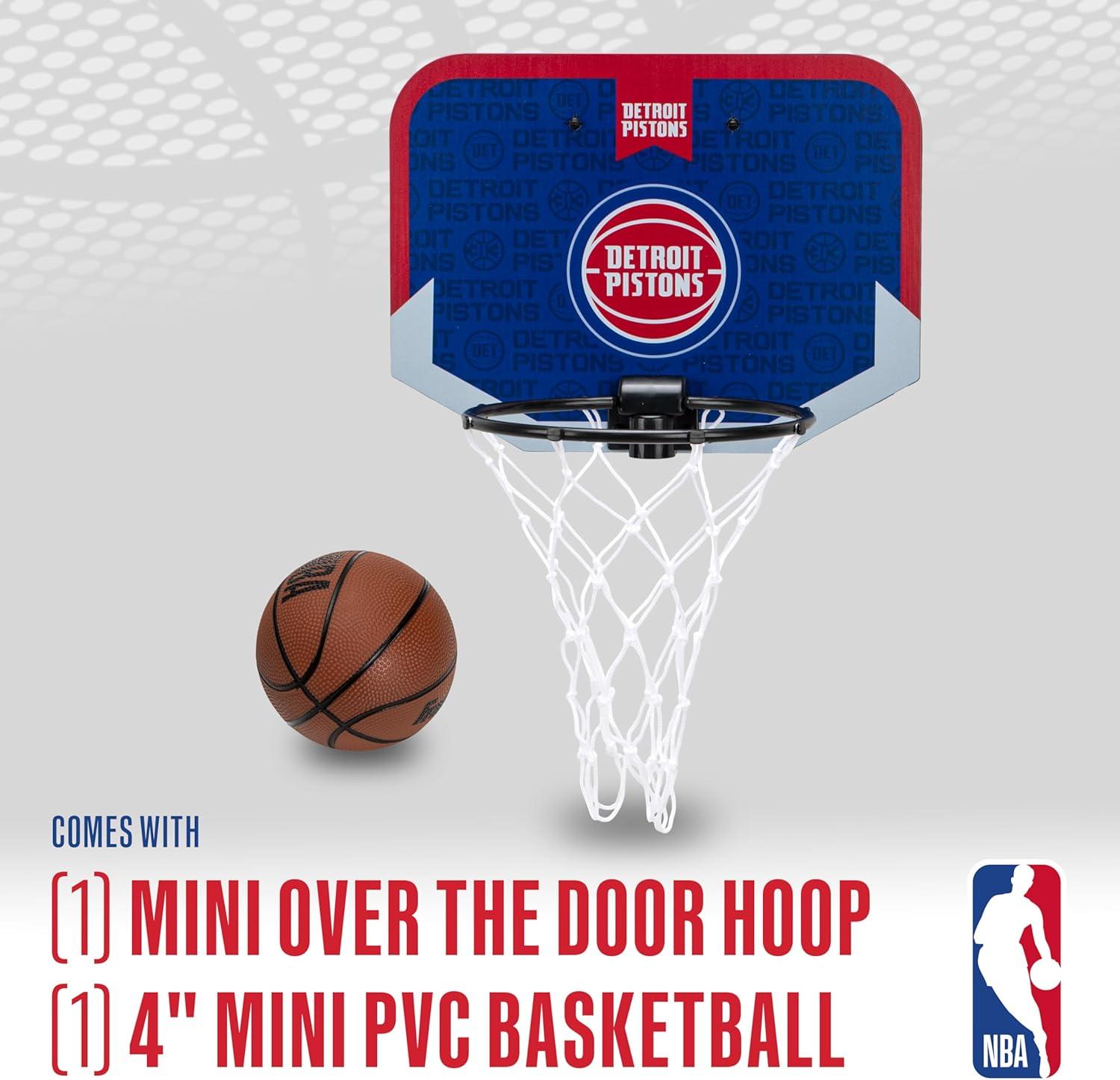 image:imageFranklin Sports NBA Team Over The Door Basketball Hoop Kids Indoor Mini Basketball Hoop with Basketball NBA Fan Shop Mini Hoop for Bedroom amp OfficeDetroit Pistons
