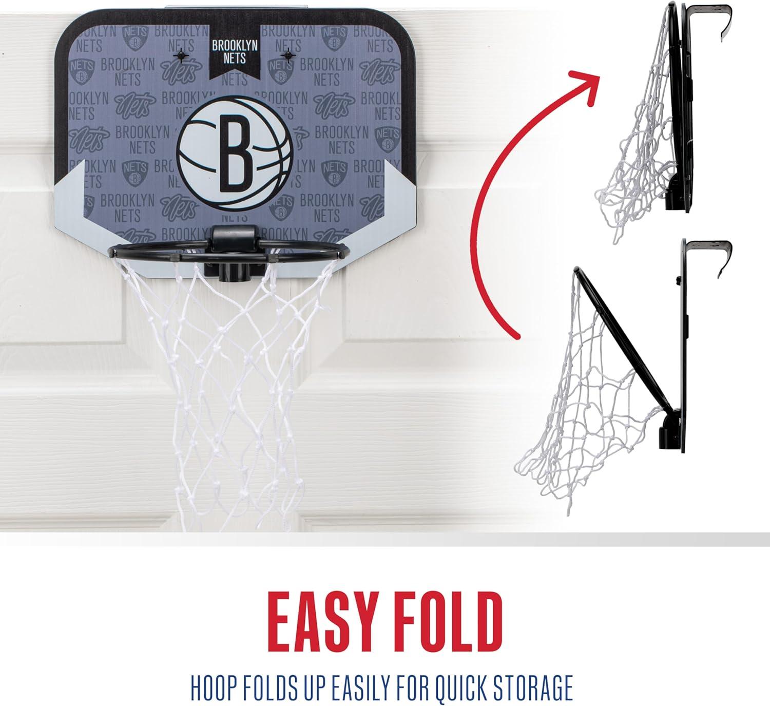 image:imageFranklin Sports NBA Team Over The Door Basketball Hoop Kids Indoor Mini Basketball Hoop with Basketball NBA Fan Shop Mini Hoop for Bedroom amp OfficeBrooklyn Nets
