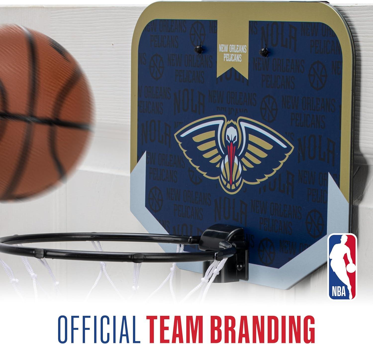 image:imageFranklin Sports NBA Team Over The Door Basketball Hoop Kids Indoor Mini Basketball Hoop with Basketball NBA Fan Shop Mini Hoop for Bedroom amp OfficeNew Orleans Pelicans
