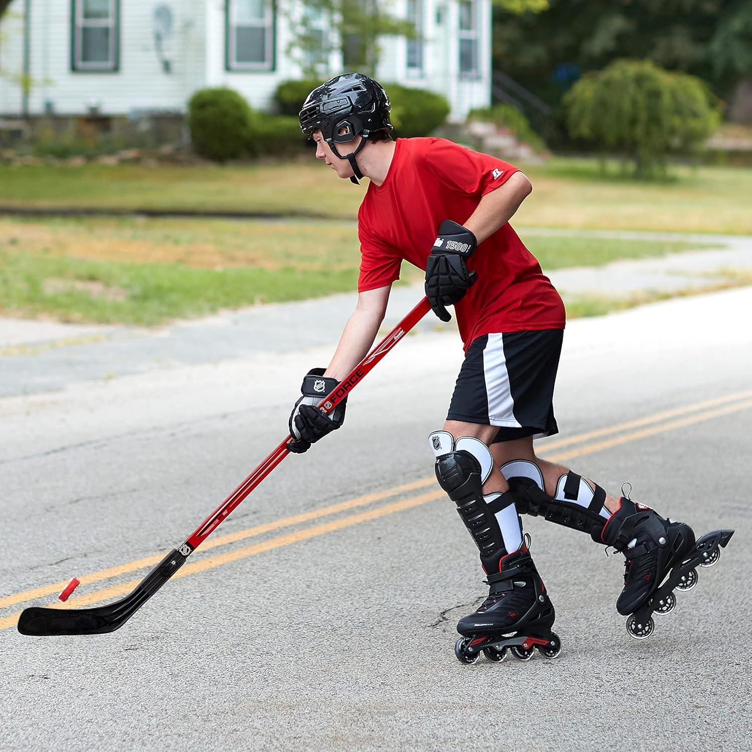 image:imageFranklin Sports NHL Kids Beginner Street Hockey Goalie Sticks Youth Junior Hockey Sticks Left Right HandedBlueRedGrey Assorted Colors