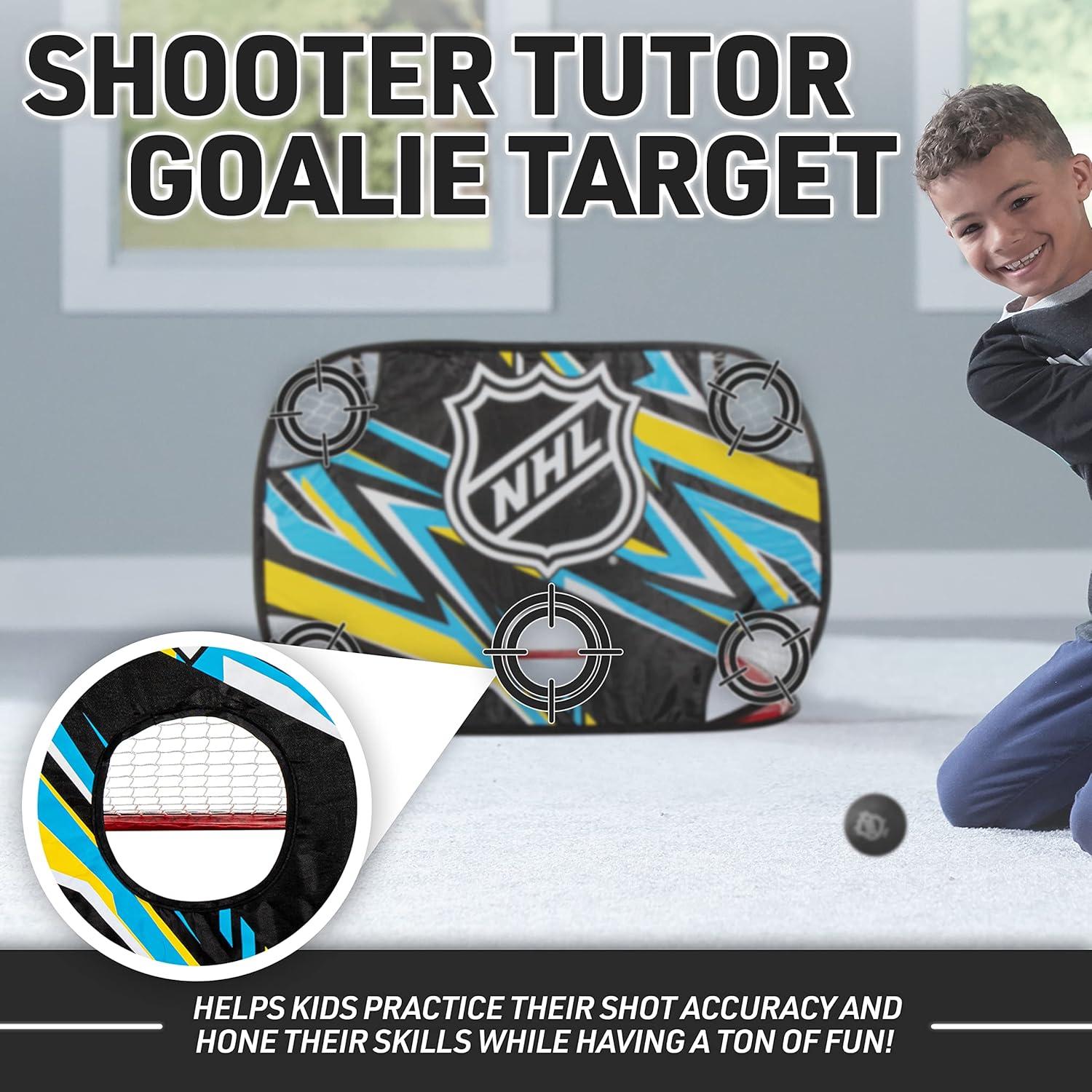 image:imageFranklin Sports NHL Kids Mini Hockey Goal Shooting Target Set Knee Hockey Pop Up Goal Shooter Tutor with 2 Mini Sticks 2 Foam Balls