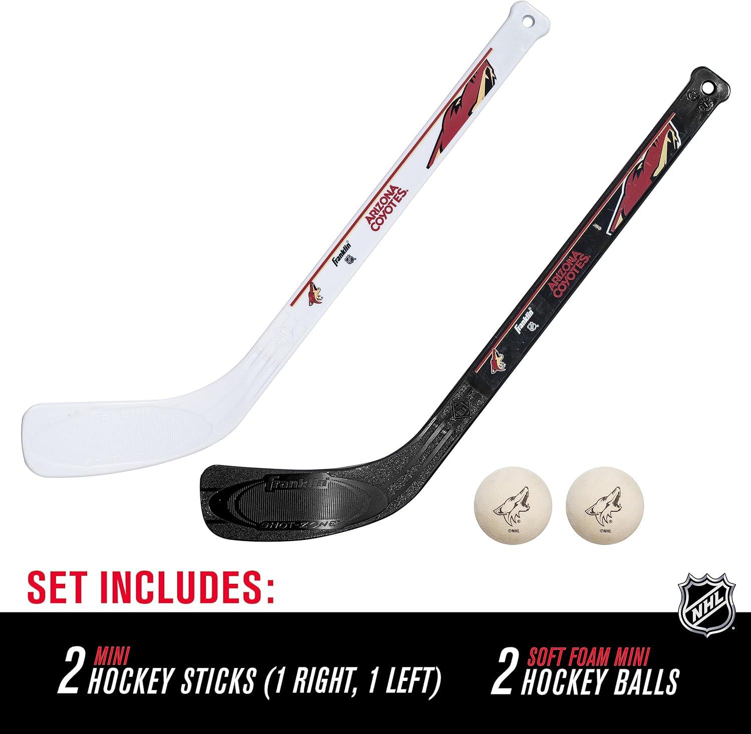 image:imageFranklin Sports NHL Mini Hockey Stick Set NHL Team Knee Hockey Stick and Ball Set Two Player Stick Set Great Toy for KidsArizona Coyotes