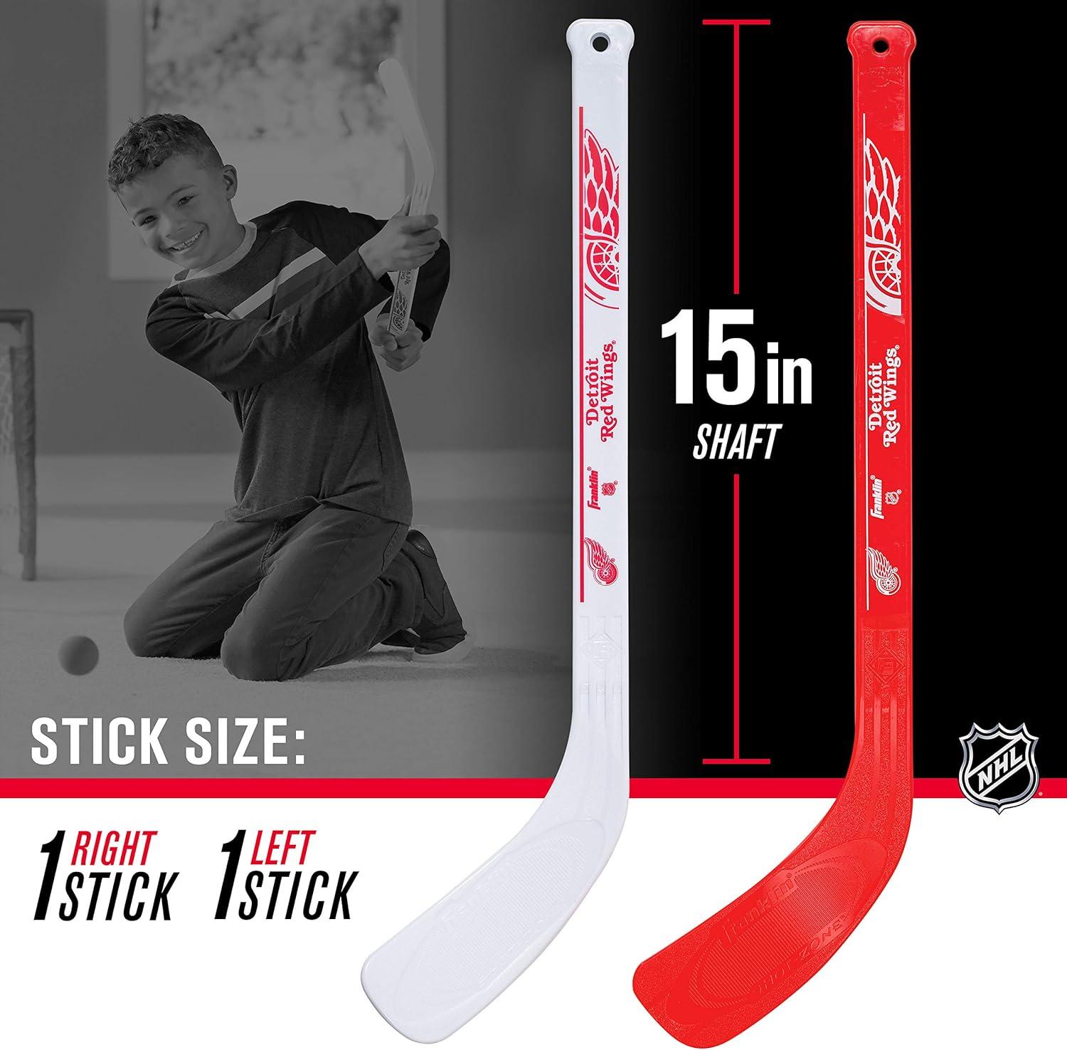 image:imageFranklin Sports NHL Mini Hockey Stick Set NHL Team Knee Hockey Stick and Ball Set Two Player Stick Set Great Toy for KidsDetroit Red Wings