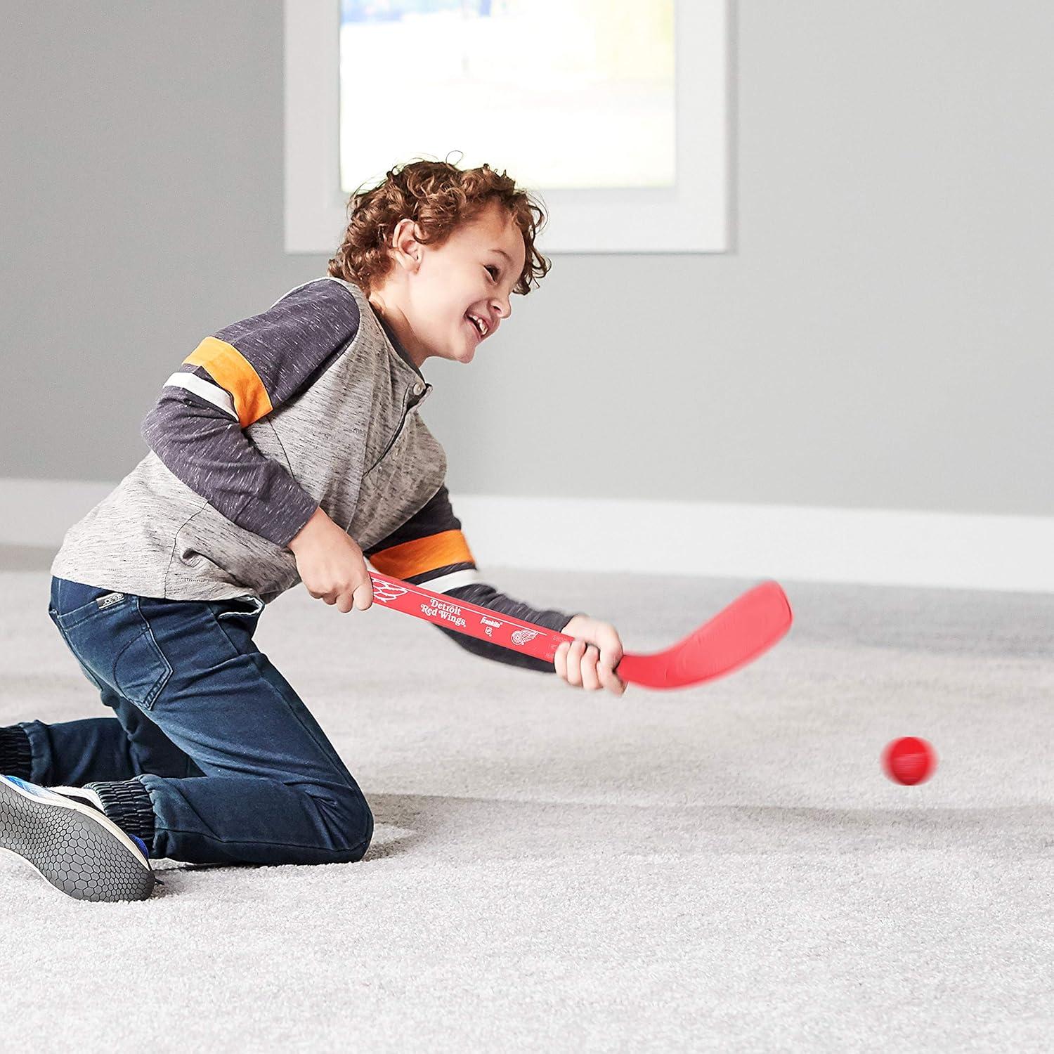 image:imageFranklin Sports NHL Mini Hockey Stick Set NHL Team Knee Hockey Stick and Ball Set Two Player Stick Set Great Toy for KidsDetroit Red Wings