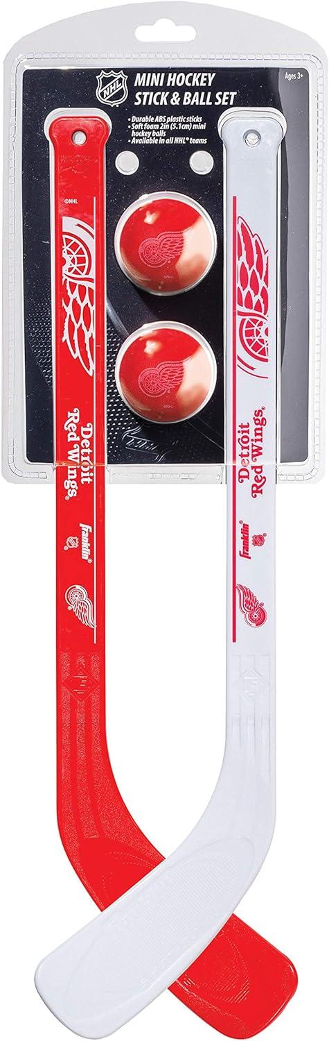 image:imageFranklin Sports NHL Mini Hockey Stick Set NHL Team Knee Hockey Stick and Ball Set Two Player Stick Set Great Toy for KidsDetroit Red Wings