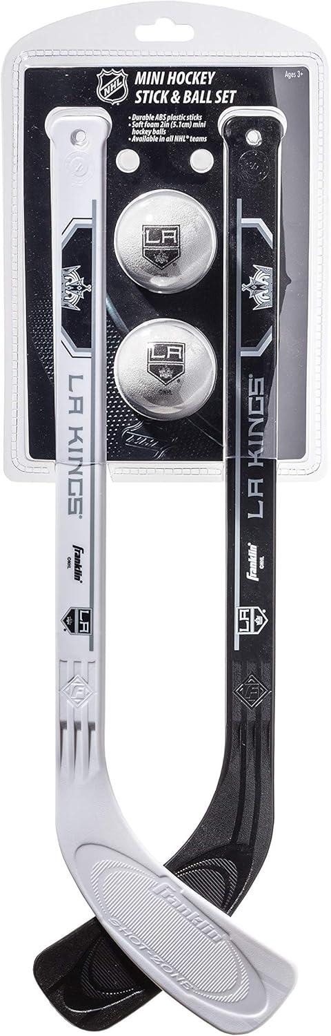 image:imageFranklin Sports NHL Mini Hockey Stick Set NHL Team Knee Hockey Stick and Ball Set Two Player Stick Set Great Toy for KidsLos Angeles Kings 2