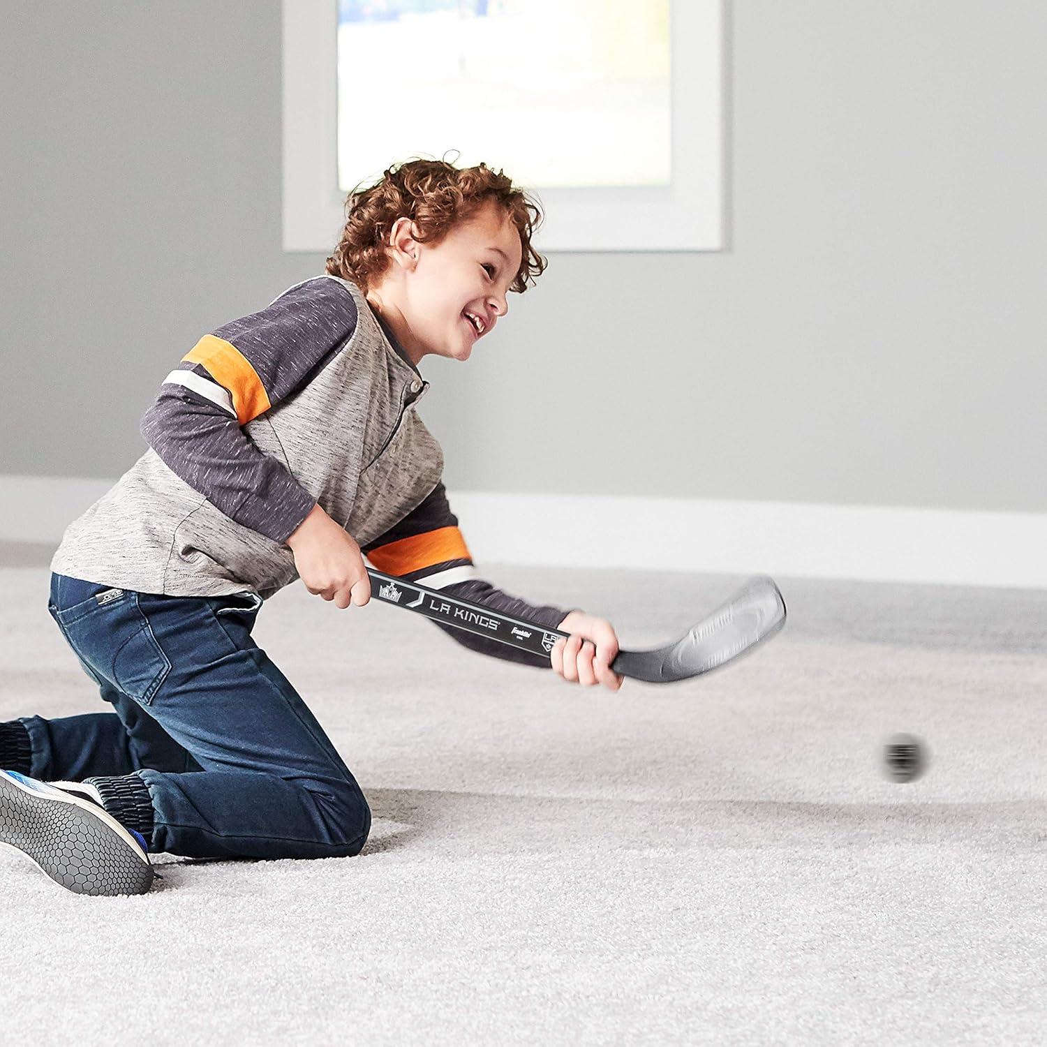 image:imageFranklin Sports NHL Mini Hockey Stick Set NHL Team Knee Hockey Stick and Ball Set Two Player Stick Set Great Toy for KidsLos Angeles Kings 2