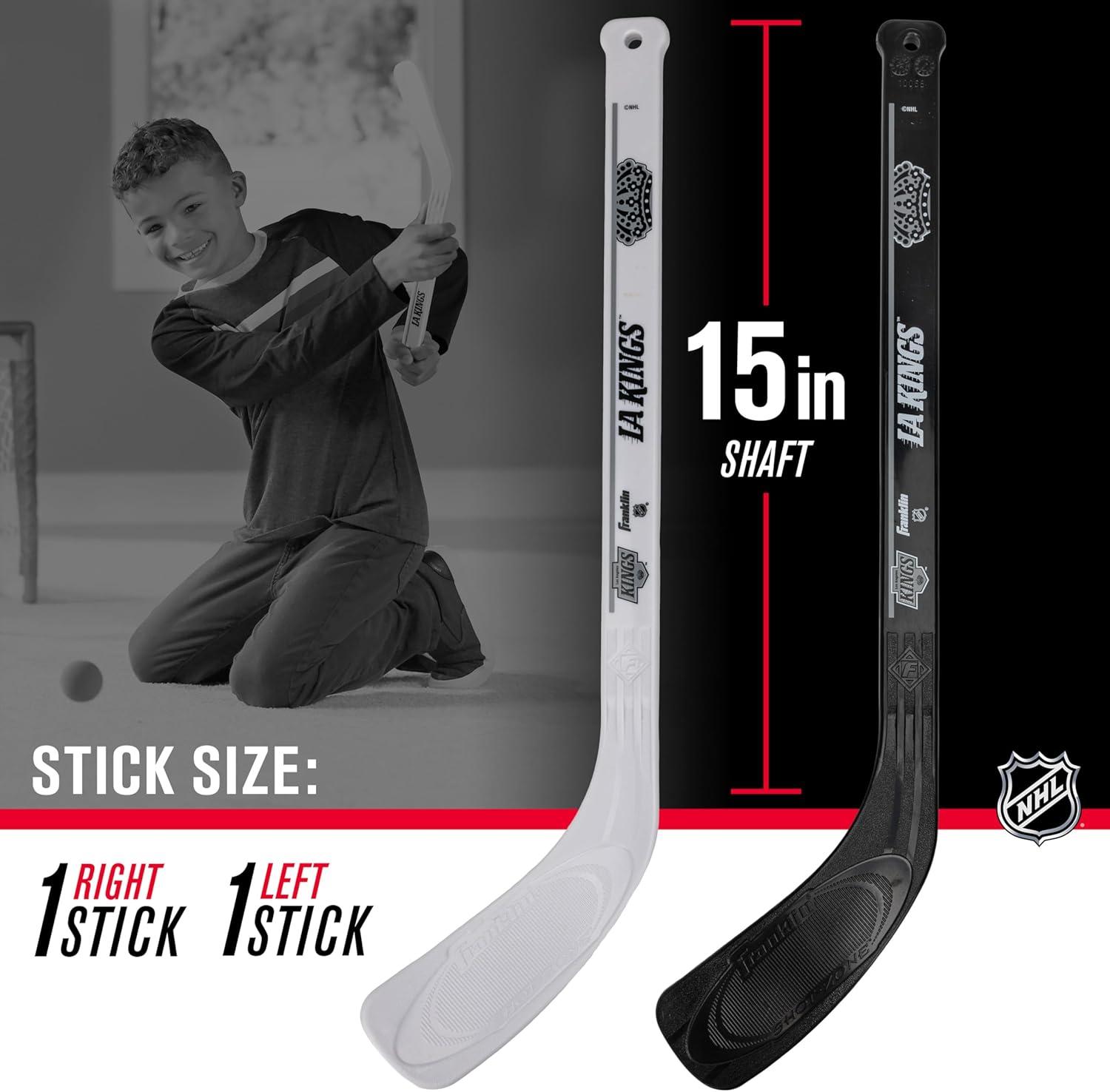 image:imageFranklin Sports NHL Mini Hockey Stick Set NHL Team Knee Hockey Stick and Ball Set Two Player Stick Set Great Toy for KidsLos Angeles Kings