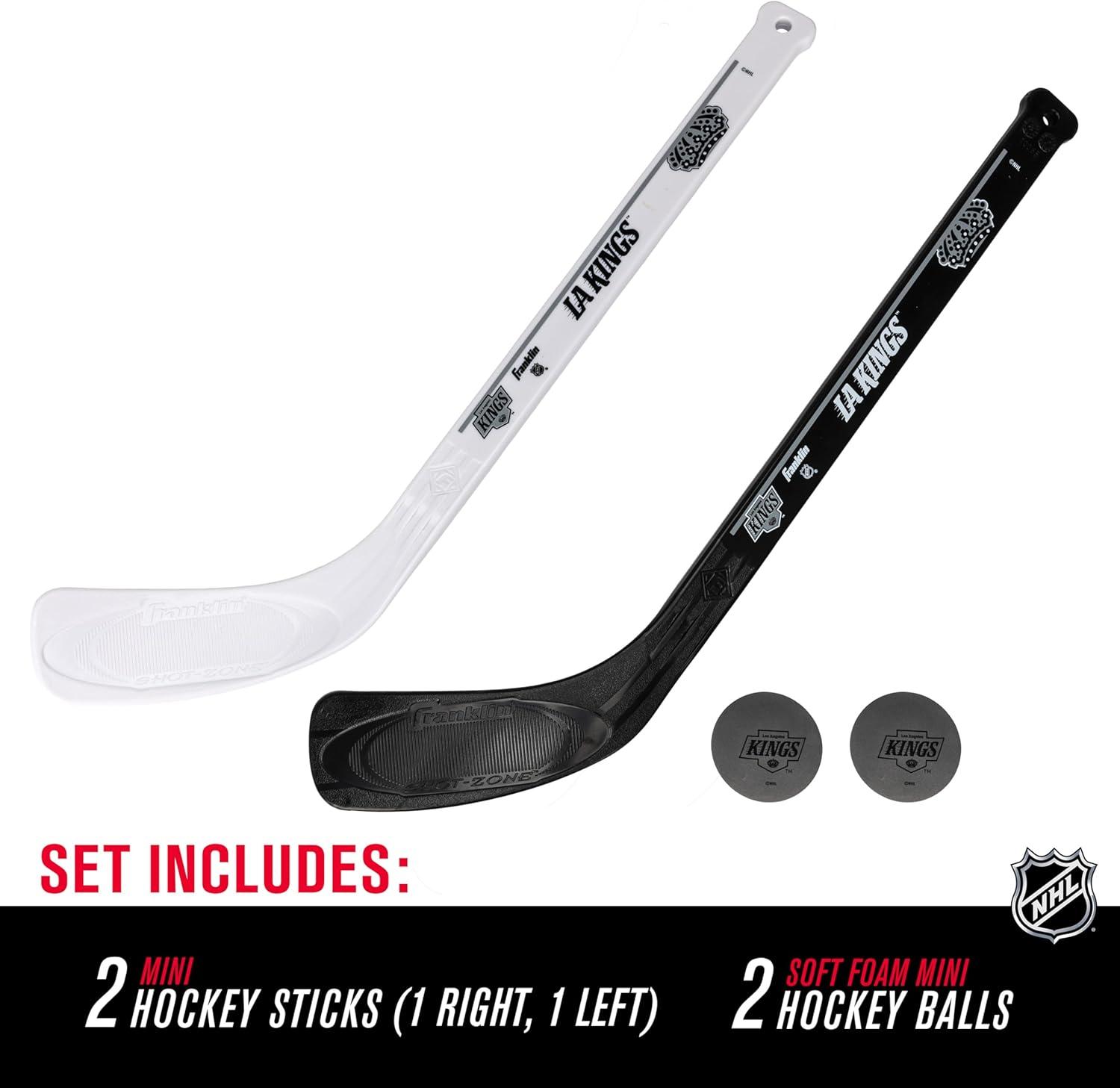 image:imageFranklin Sports NHL Mini Hockey Stick Set NHL Team Knee Hockey Stick and Ball Set Two Player Stick Set Great Toy for KidsLos Angeles Kings