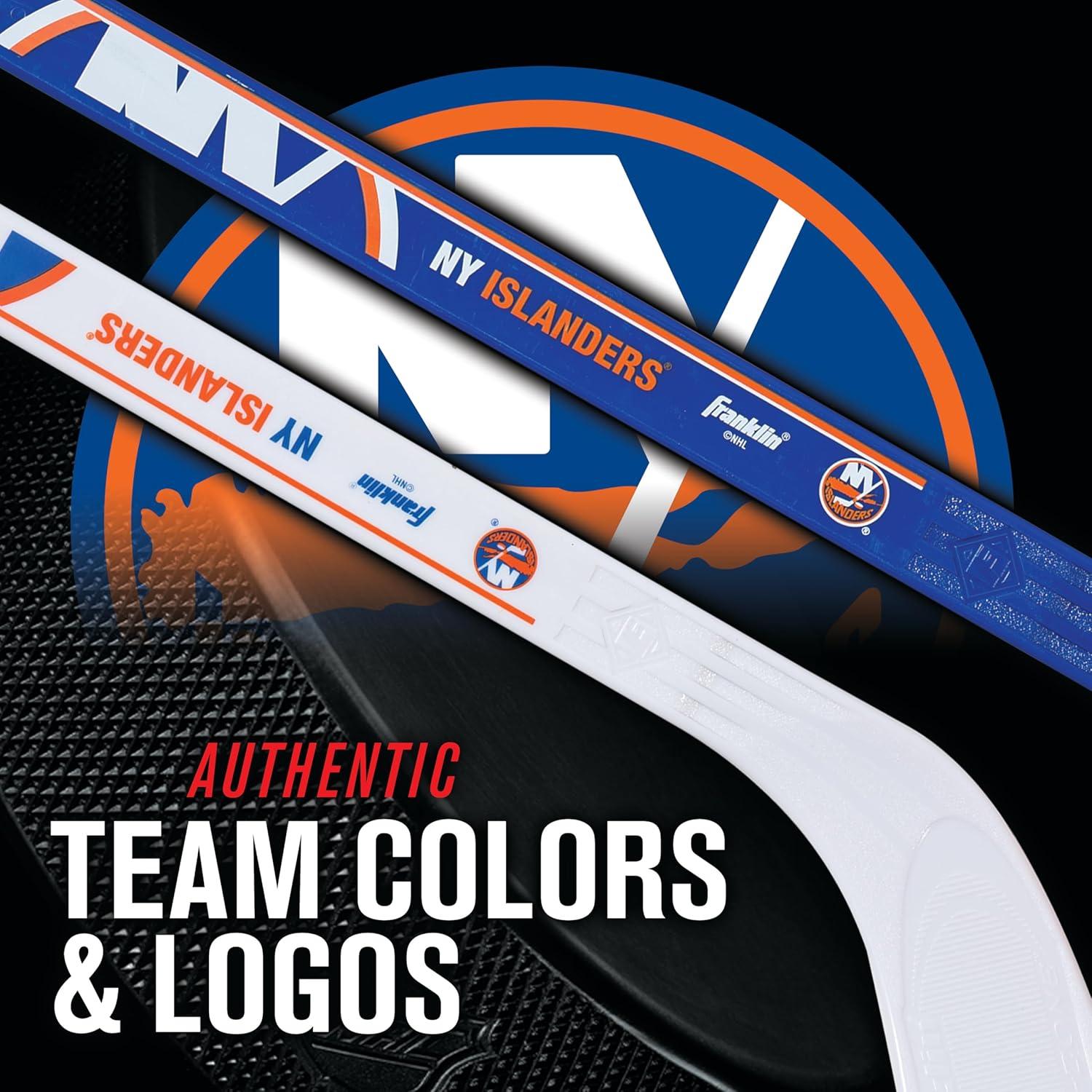 image:imageFranklin Sports NHL Mini Hockey Stick Set NHL Team Knee Hockey Stick and Ball Set Two Player Stick Set Great Toy for KidsNew York Islanders